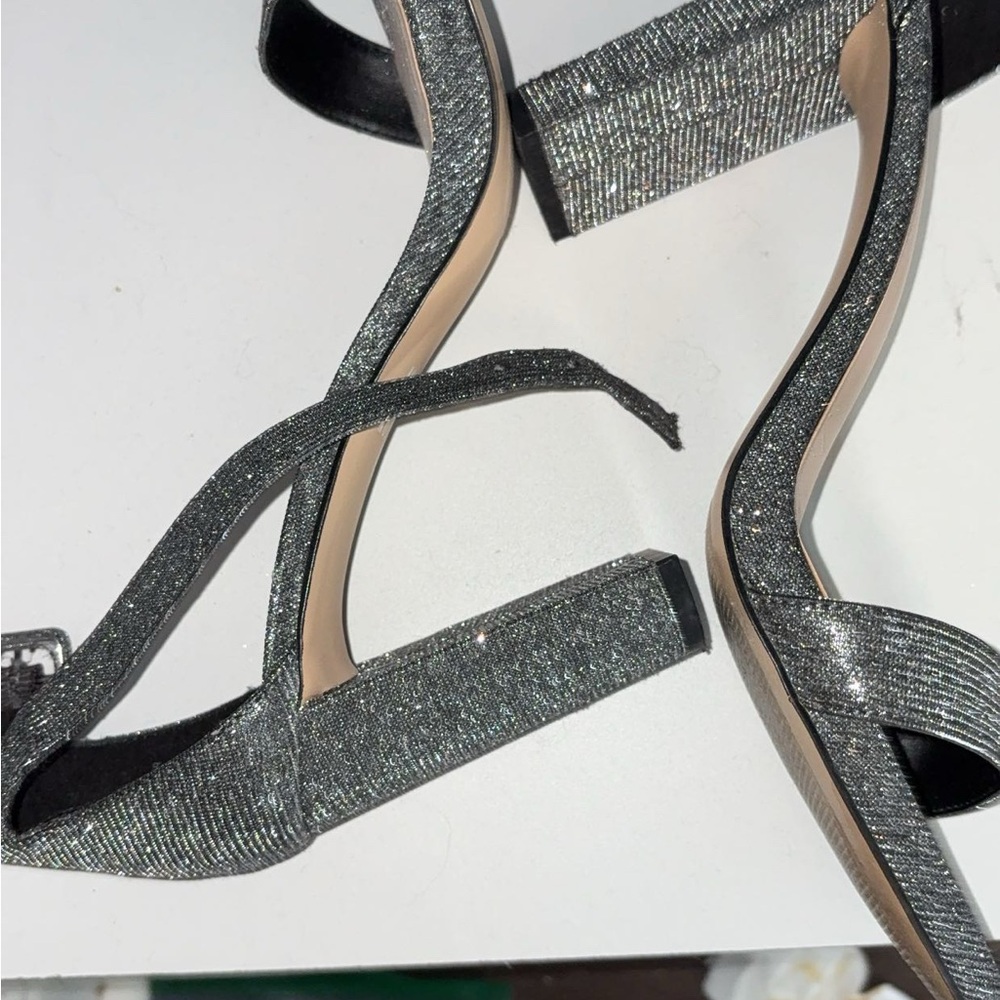 Elegant Silver Strappy Heels